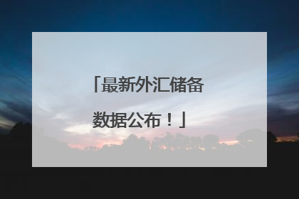 最新外汇储备数据公布！