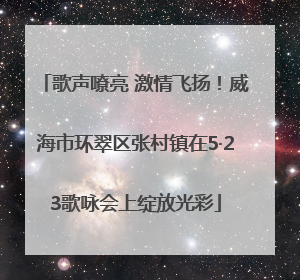 歌声嘹亮 激情飞扬！威海市环翠区张村镇在5·23歌咏会上绽放光彩