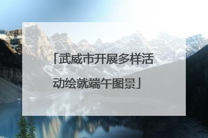 武威市开展多样活动绘就端午图景