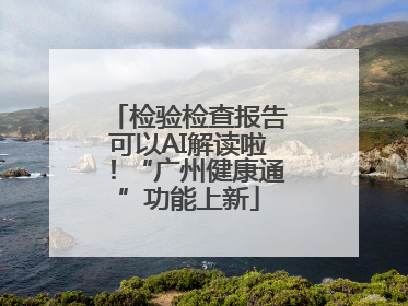 检验检查报告可以AI解读啦！“广州健康通”功能上新