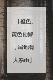 橙色、黄色预警，局地有大暴雨