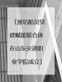 潍坊船员党建赋能联合体在山东交通职业学院成立