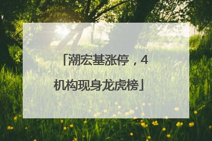 潮宏基涨停，4机构现身龙虎榜