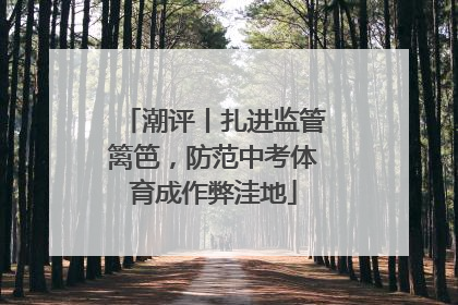 潮评丨扎进监管篱笆，防范中考体育成作弊洼地
