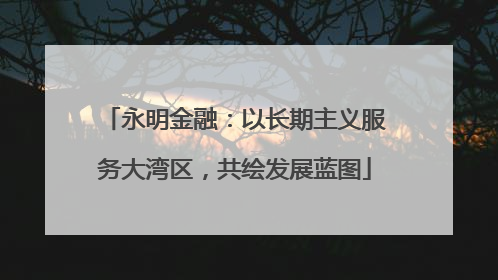 永明金融：以长期主义服务大湾区，共绘发展蓝图