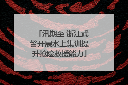 汛期至 浙江武警开展水上集训提升抢险救援能力