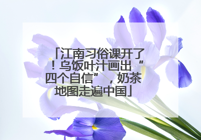 江南习俗课开了！乌饭叶汁画出“四个自信”，奶茶地图走遍中国