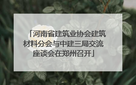 河南省建筑业协会建筑材料分会与中建三局交流座谈会在郑州召开