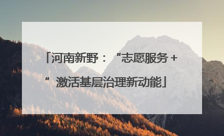 河南新野：“志愿服务＋”激活基层治理新动能