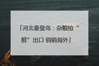 河北秦皇岛：杂粮抢“鲜”出口 俏销海外