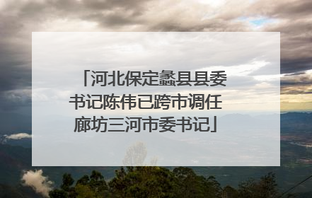 河北保定蠡县县委书记陈伟已跨市调任廊坊三河市委书记