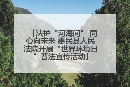 法护“河海间” 同心向未来 惠民县人民法院开展“世界环境日”普法宣传活动