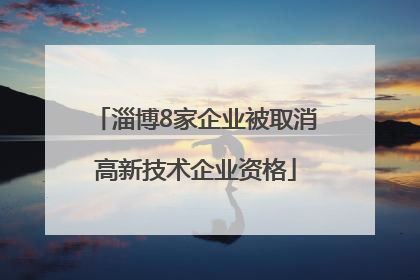 淄博8家企业被取消高新技术企业资格