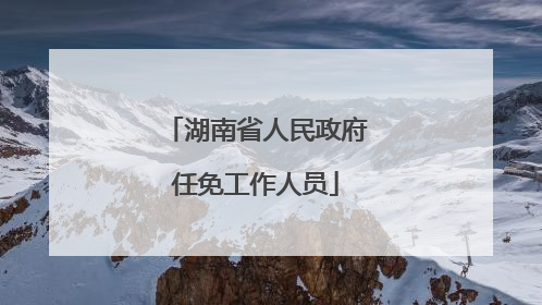 湖南省人民政府任免工作人员