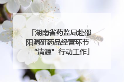 湖南省药监局赴邵阳调研药品经营环节“清源”行动工作