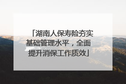 湖南人保寿险夯实基础管理水平，全面提升消保工作质效