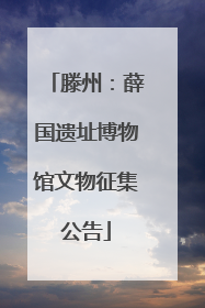 滕州：薛国遗址博物馆文物征集公告