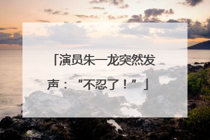 演员朱一龙突然发声：“不忍了！”