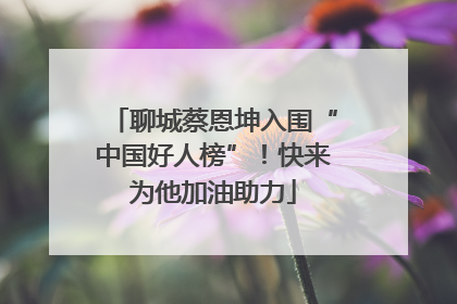 聊城蔡恩坤入围“中国好人榜”！快来为他加油助力