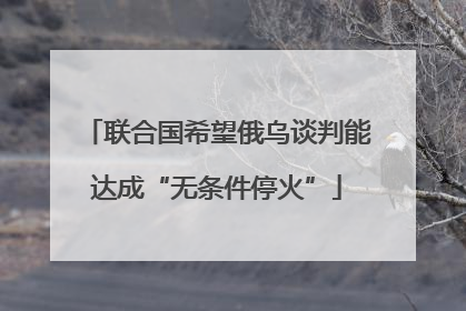 联合国希望俄乌谈判能达成“无条件停火”