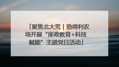 聚焦北大荒｜勤得利农场开展“廉政教育+科技赋能”主题党日活动