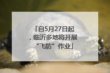 自5月27日起，临沂多地将开展“飞防”作业
