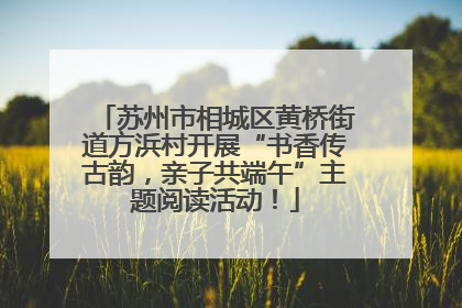 苏州市相城区黄桥街道方浜村开展“书香传古韵，亲子共端午”主题阅读活动！