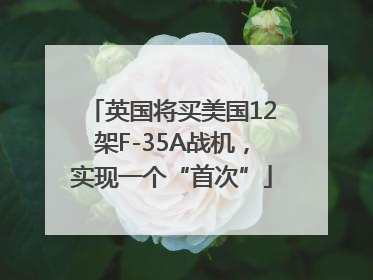 英国将买美国12架F-35A战机，实现一个“首次”