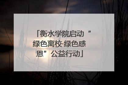 衡水学院启动“绿色离校·绿色感恩”公益行动