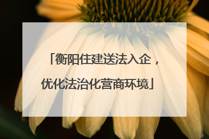 衡阳住建送法入企，优化法治化营商环境