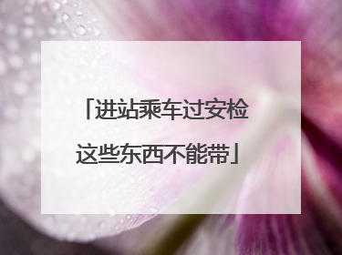 进站乘车过安检 这些东西不能带