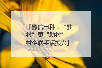豫信电科：“驻村”更“助村” 村企联手话振兴