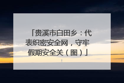 贵溪市白田乡：代表织密安全网，守牢假期安全关（图）
