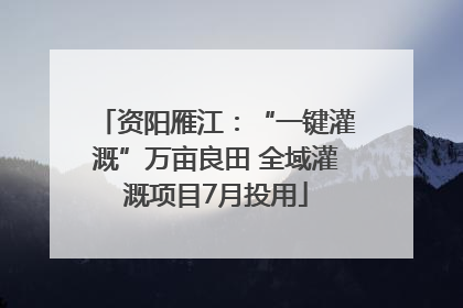 资阳雁江：“一键灌溉”万亩良田 全域灌溉项目7月投用