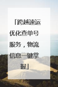 跨越速运优化查单号服务，物流信息一键掌握