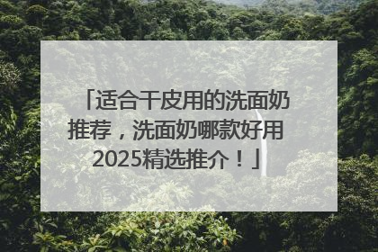 适合干皮用的洗面奶推荐，洗面奶哪款好用2025精选推介！