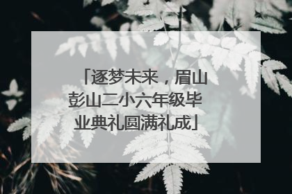 逐梦未来，眉山彭山二小六年级毕业典礼圆满礼成