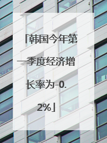 韩国今年第一季度经济增长率为-0.2%