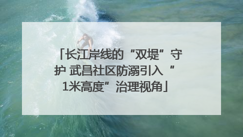 长江岸线的“双堤”守护 武昌社区防溺引入“1米高度”治理视角