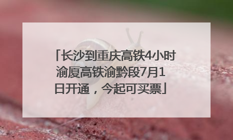 长沙到重庆高铁4小时 渝厦高铁渝黔段7月1日开通，今起可买票