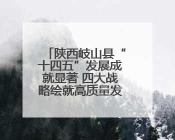 陕西岐山县“十四五”发展成就显著 四大战略绘就高质量发展新图景