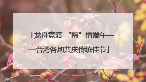 龙舟竞渡 “粽”情端午——台湾各地共庆传统佳节
