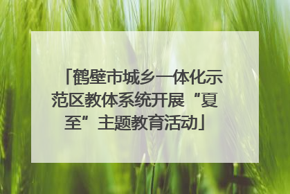 鹤壁市城乡一体化示范区教体系统开展“夏至”主题教育活动