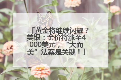 黄金将继续闪耀？美银：金价将涨至4000美元，“大而美”法案是关键！