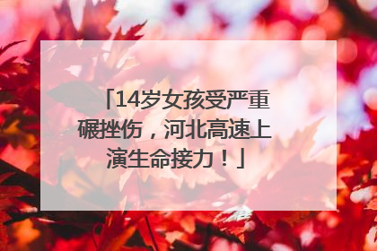 14岁女孩受严重碾挫伤，河北高速上演生命接力！