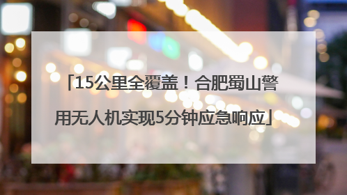 15公里全覆盖！合肥蜀山警用无人机实现5分钟应急响应
