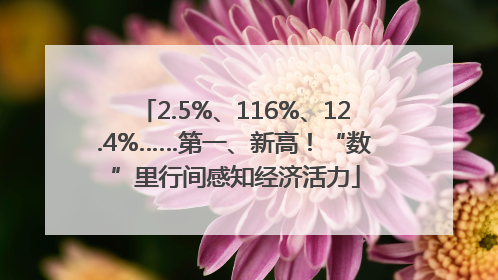2.5%、116%、12.4%……第一、新高！“数”里行间感知经济活力