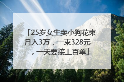 25岁女生卖小狗花束月入3万，一束328元，一天要接上百单
