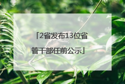 2省发布13位省管干部任前公示