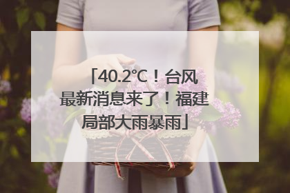 40.2℃！台风最新消息来了！福建局部大雨暴雨